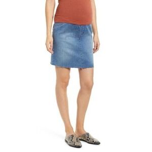 Angel Maternity Over The Bump Denim Maternity Skirt Womens Size Medium NWOT